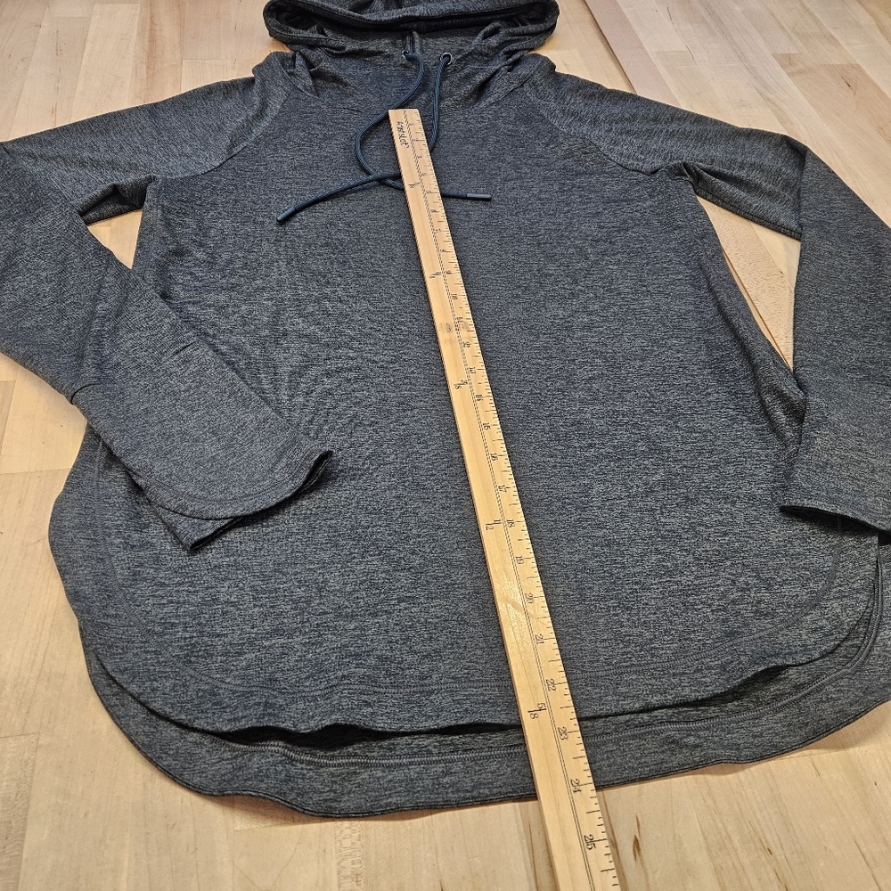 Athleta Uptempo Hoodie Women’s Size Small Gray Heather Thumbholes Drawstring - Picture 3 of 9